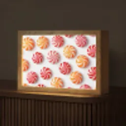 Snoep - Patroon - Rood - Oranje Light Box met kabel (Tafellamp) klein -z3d_website