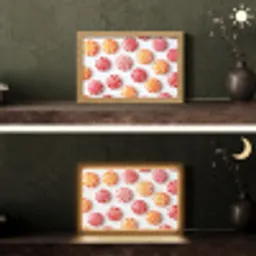 Snoep - Patroon - Rood - Oranje Light Box met kabel (Tafellamp) klein -sfeer3