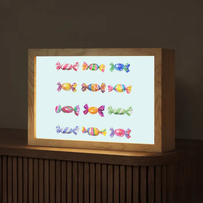 Snoepjes - Realistisch - Kleurrijk Light Box met kabel (Tafellamp) klein -z3d_website