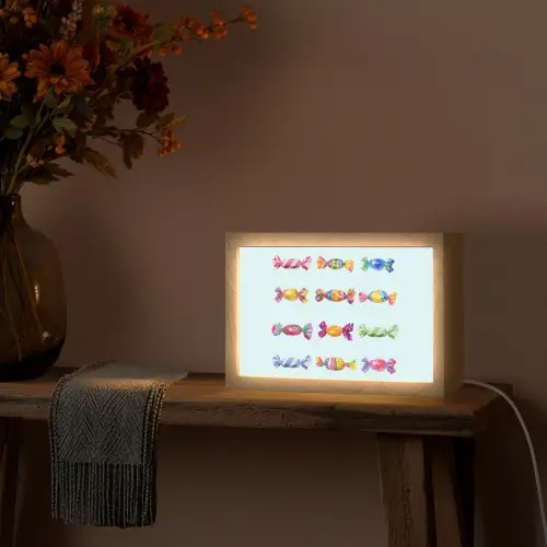 Snoepjes - Realistisch - Kleurrijk Light Box met kabel (Tafellamp) klein -sfeer4