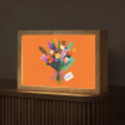 Kaartje - Boeket - Bloemen Light Box met kabel (Tafellamp) klein -z3d_website