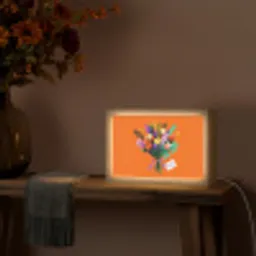 Kaartje - Boeket - Bloemen Light Box met kabel (Tafellamp) klein -sfeer4