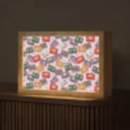 Cassette - Patroon - Roze Light Box met kabel (Tafellamp) klein 924 -z3d_website