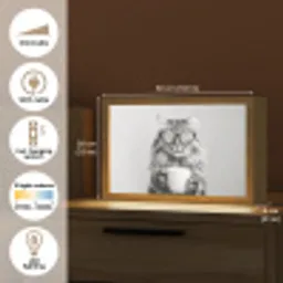 Kat - Bril - Mok - Pluizig Light Box met kabel (Tafellamp) klein -USP_EN