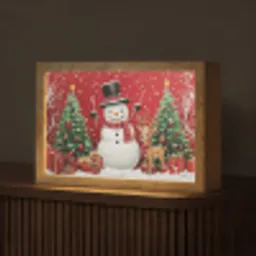 Feestvreugde - Winterbos - Kleurrijk Light Box met kabel (Tafellamp) klein -z3d_website