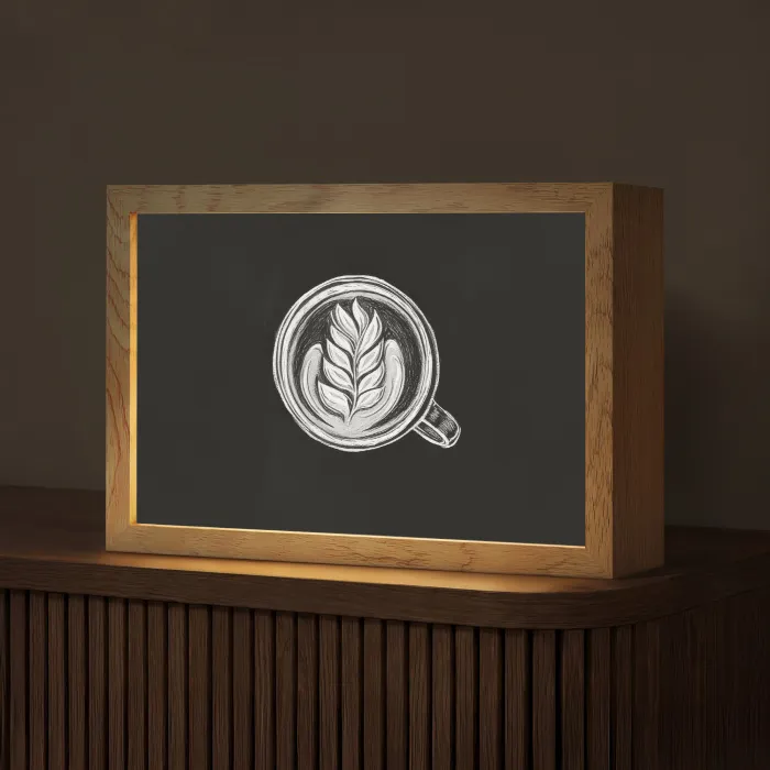 Krijttekening - Koffie - Latte art Light Box met kabel (Tafellamp) klein -z3d_website