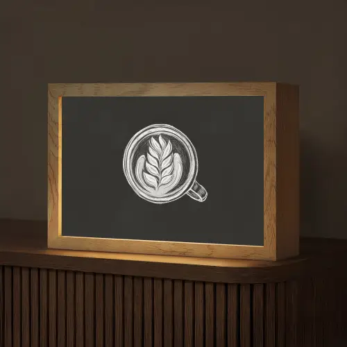 Krijttekening - Koffie - Latte art Light Box met kabel (Tafellamp) klein -z3d_website