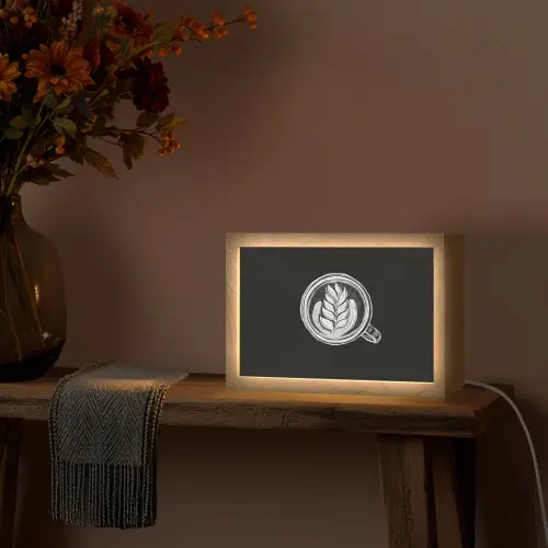 Krijttekening - Koffie - Latte art Light Box met kabel (Tafellamp) klein -sfeer4