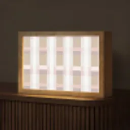 Ruitpatroon - Aardetinten - Minimalistisch Light Box met kabel (Tafellamp) klein 924 -z3d_website