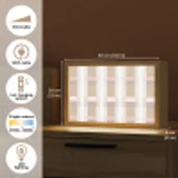 Ruitpatroon - Aardetinten - Minimalistisch Light Box met kabel (Tafellamp) klein 924 -USP_EN