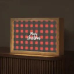Geruit - Rood - Tekst - Christmas Light Box met kabel (Tafellamp) klein -z3d_website