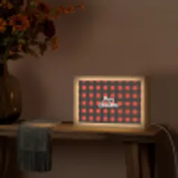 Geruit - Rood - Tekst - Christmas Light Box met kabel (Tafellamp) klein -sfeer4
