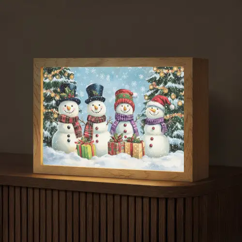 Vrolijk - Sneeuw - Kleurrijk Light Box met kabel (Tafellamp) klein -z3d_website