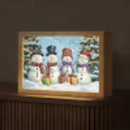 Vrolijk -  Sneeuw - Kleurrijk Light Box met kabel (Tafellamp) klein -z3d_website