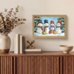 Vrolijk -  Sneeuw - Kleurrijk Light Box met kabel (Tafellamp) klein -sfeer2