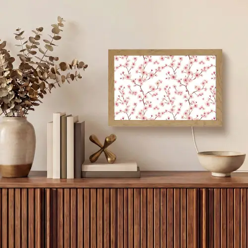 Kersenbloesem - Takken - Roze Light Box met kabel (Tafellamp) klein 924 -sfeer2