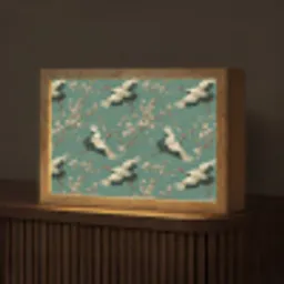 Kersenbloesem - Kraamvogels - Groen Light Box met kabel (Tafellamp) klein 924 -z3d_website