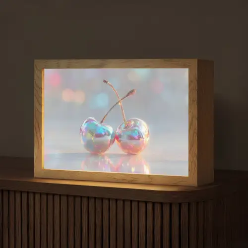 Kersen - Glanzend - Regenboogkleur Light Box met kabel (Tafellamp) klein -z3d_website