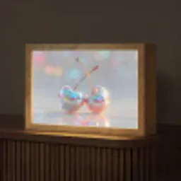 Kersen - Glanzend - Regenboogkleur Light Box met kabel (Tafellamp) klein -z3d_website