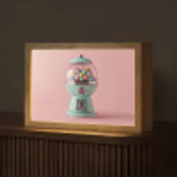 Kauwgom - Retro - Snoep - Roze Light Box met kabel (Tafellamp) klein -z3d_website