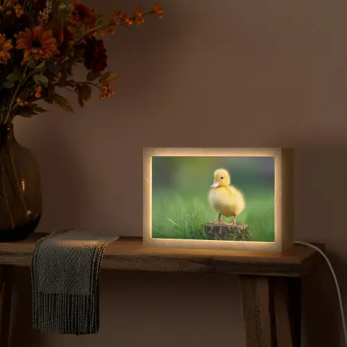 Kuiken - Eend - Geel - Gras Light Box met kabel (Tafellamp) klein -sfeer4