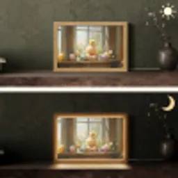 Kuiken - Raam - Paaseieren Light Box met kabel (Tafellamp) klein -sfeer3
