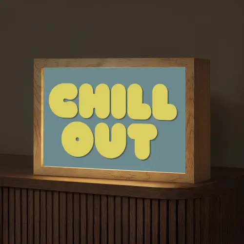Chill out - Geel - Blauw Light Box met kabel (Tafellamp) klein -z3d_website