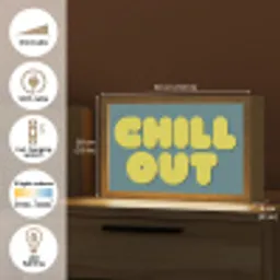 Chill out - Geel - Blauw Light Box met kabel (Tafellamp) klein -USP_EN