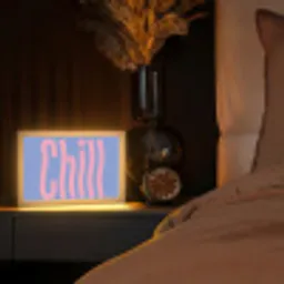 Chill - Roze - Blauw - Golvend Light Box met kabel (Tafellamp) klein -sfeer1