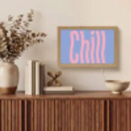 Chill - Roze - Blauw - Golvend Light Box met kabel (Tafellamp) klein -sfeer2