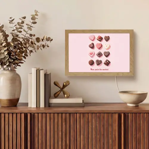 Chocolaatjes - Hartvormig - Liefste Light Box met kabel (Tafellamp) klein -sfeer2