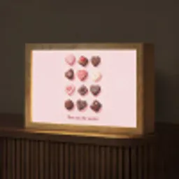 Chocolaatjes - Hartvormig - Liefste Light Box met kabel (Tafellamp) klein -z3d_website