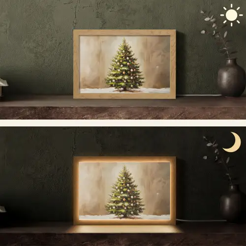 Kerst - Sfeer - Groen Light Box met kabel (Tafellamp) klein -sfeer3