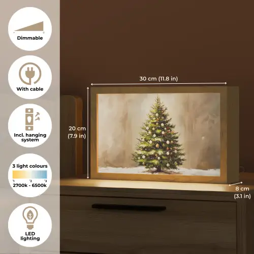 Kerst - Sfeer - Groen Light Box met kabel (Tafellamp) klein -USP_EN