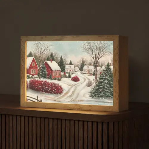 Kerstsfeer - Landelijk - Rood Light Box met kabel (Tafellamp) klein -z3d_website