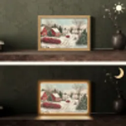 Kerstsfeer - Landelijk - Rood Light Box met kabel (Tafellamp) klein -sfeer3