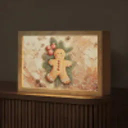 Kerstmis - Koekje - Poppetje - Speculaas Light Box met kabel (Tafellamp) klein -z3d_website