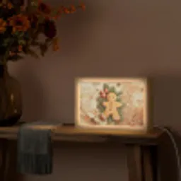 Kerstmis - Koekje - Poppetje - Speculaas Light Box met kabel (Tafellamp) klein -sfeer4