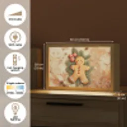 Kerstmis - Koekje - Poppetje - Speculaas Light Box met kabel (Tafellamp) klein -USP_EN