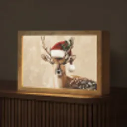 Kerst - Hert - Gewei - Rood Light Box met kabel (Tafellamp) klein -z3d_website