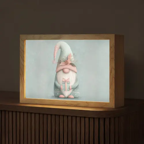 Kerstgnome - Cadeau - Groen Light Box met kabel (Tafellamp) klein -z3d_website