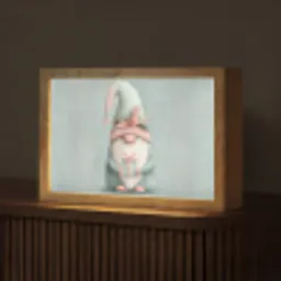 Kerstgnome - Cadeau - Groen Light Box met kabel (Tafellamp) klein -z3d_website