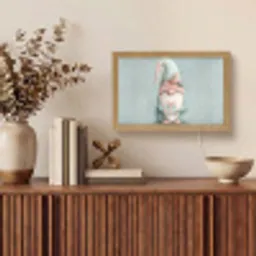 Kerstgnome - Cadeau - Groen Light Box met kabel (Tafellamp) klein -sfeer2