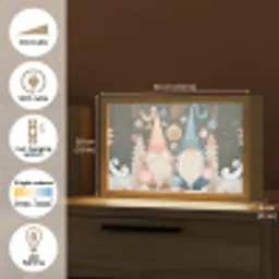 Kerst - Gnomen - Pastel Light Box met kabel (Tafellamp) klein -USP_EN