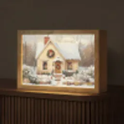 Kerst - Huis - Winter - Sneeuw Light Box met kabel (Tafellamp) klein -z3d_website