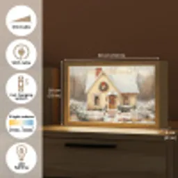 Kerst - Huis - Winter - Sneeuw Light Box met kabel (Tafellamp) klein -USP_EN