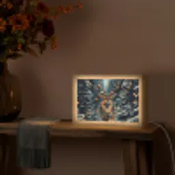 Kerst - Magie - Bos - Kleurrijk Light Box met kabel (Tafellamp) klein -sfeer4