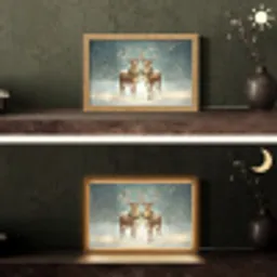 Kerstmagie - Winterwoud - Rendier Light Box met kabel (Tafellamp) klein -sfeer3