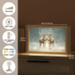 Kerstmagie - Winterwoud - Rendier Light Box met kabel (Tafellamp) klein -USP_EN