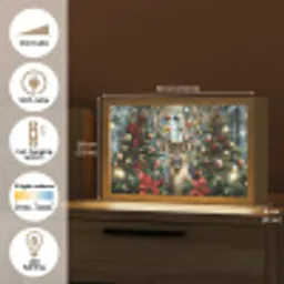Kerstfeest - Dennenbos - Rood Light Box met kabel (Tafellamp) klein -USP_EN